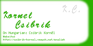 kornel csibrik business card
